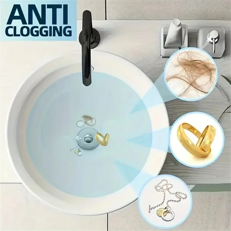 1/3 Stück Universeller Rückstößel-Abflussstopfen, Wasserleckage-Stopfen für Waschbecken, Haarfänger für Badezimmerwaschbeckenfilter, einfach zu drücken. – Detail 9