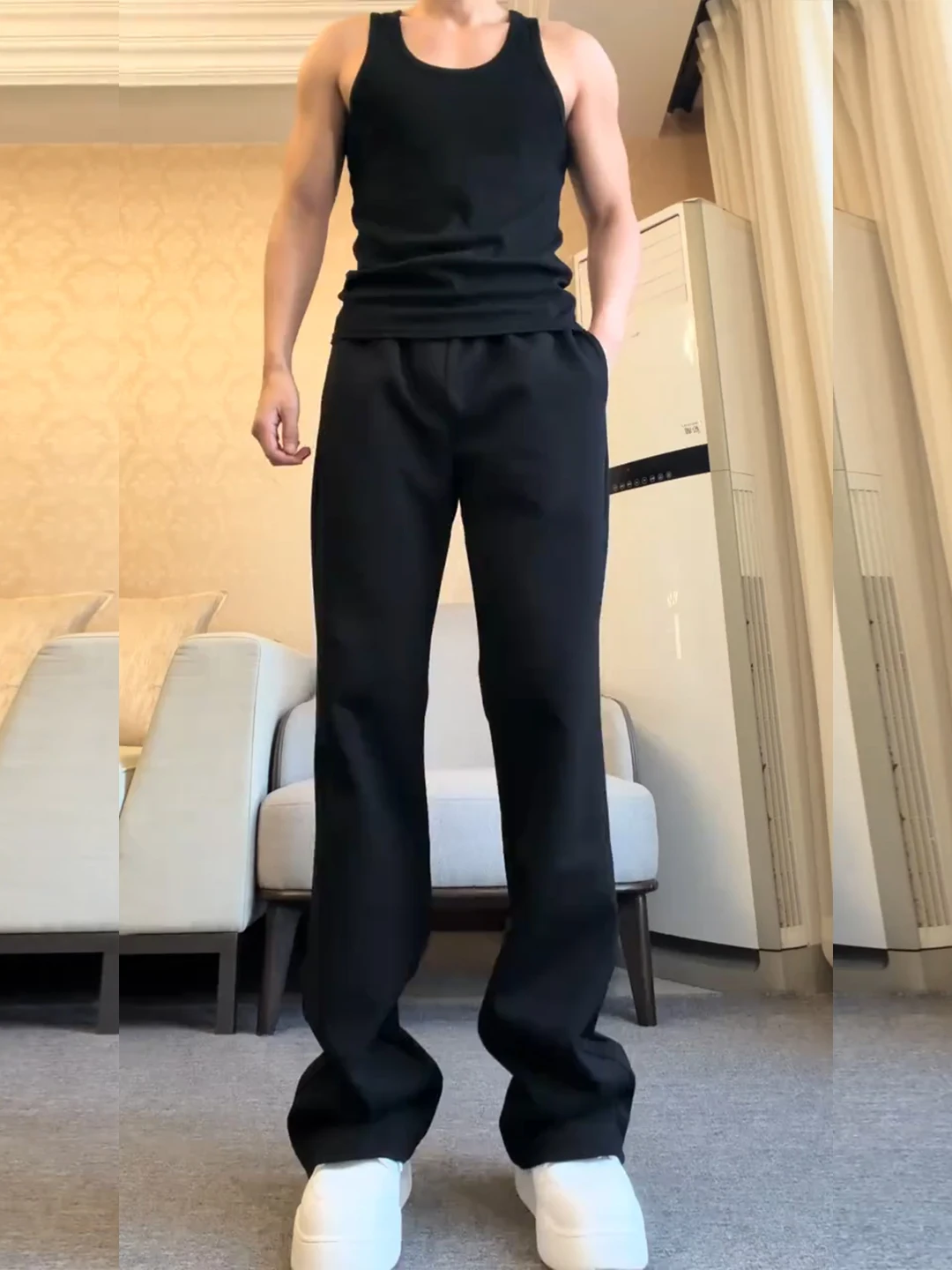 

Мужские спортивные брюки Cleanfit Bla прямого кроя с флисовой подкладкой, осенне-зимние, с эффектом удлинения ног, спортивные штаны