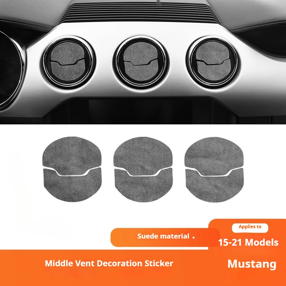 

For Ford Mustang Center AC Vent Suede Trim Panel Non Sticker Interior Upgrade Part