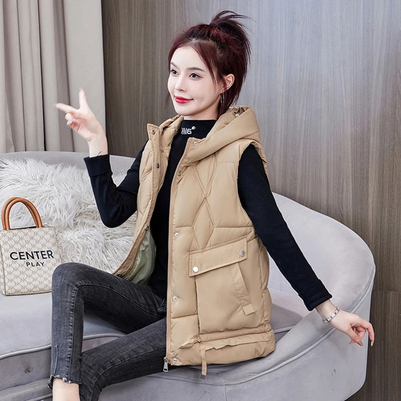 Chaleco de algodón para otoño e invierno, Parkas para mujer