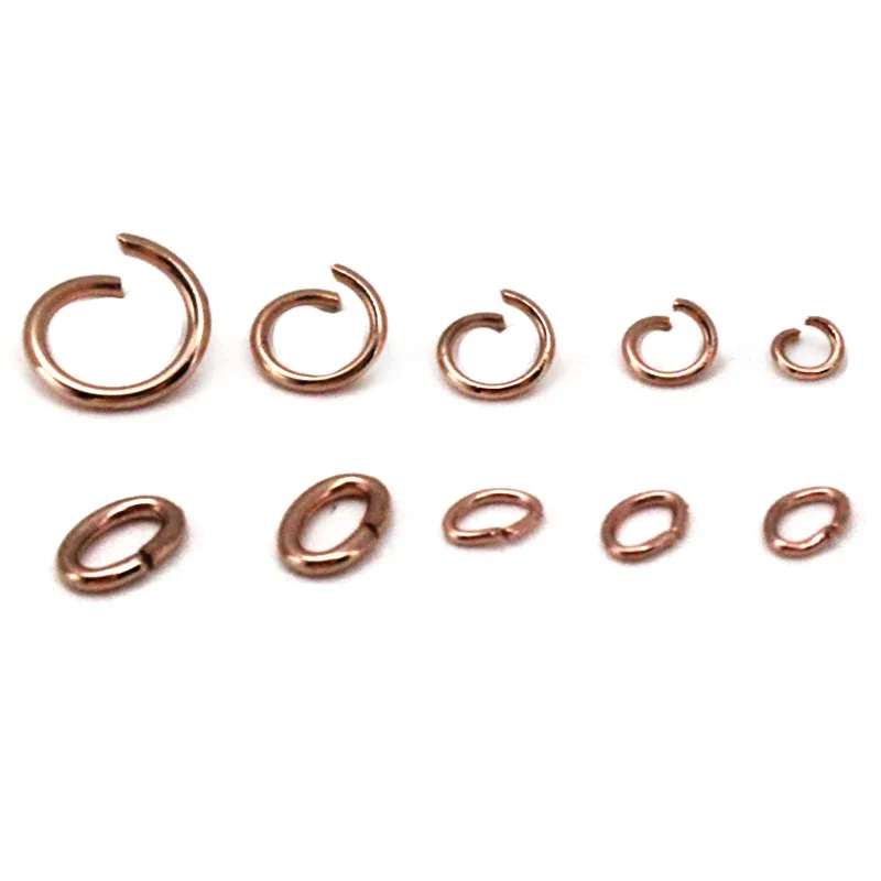 

100pcs Stainless Steel Rose Gold Jump Rings Open Split Rings Jump Rings Connector For DIY Earrings Jewelry Makings Supplies