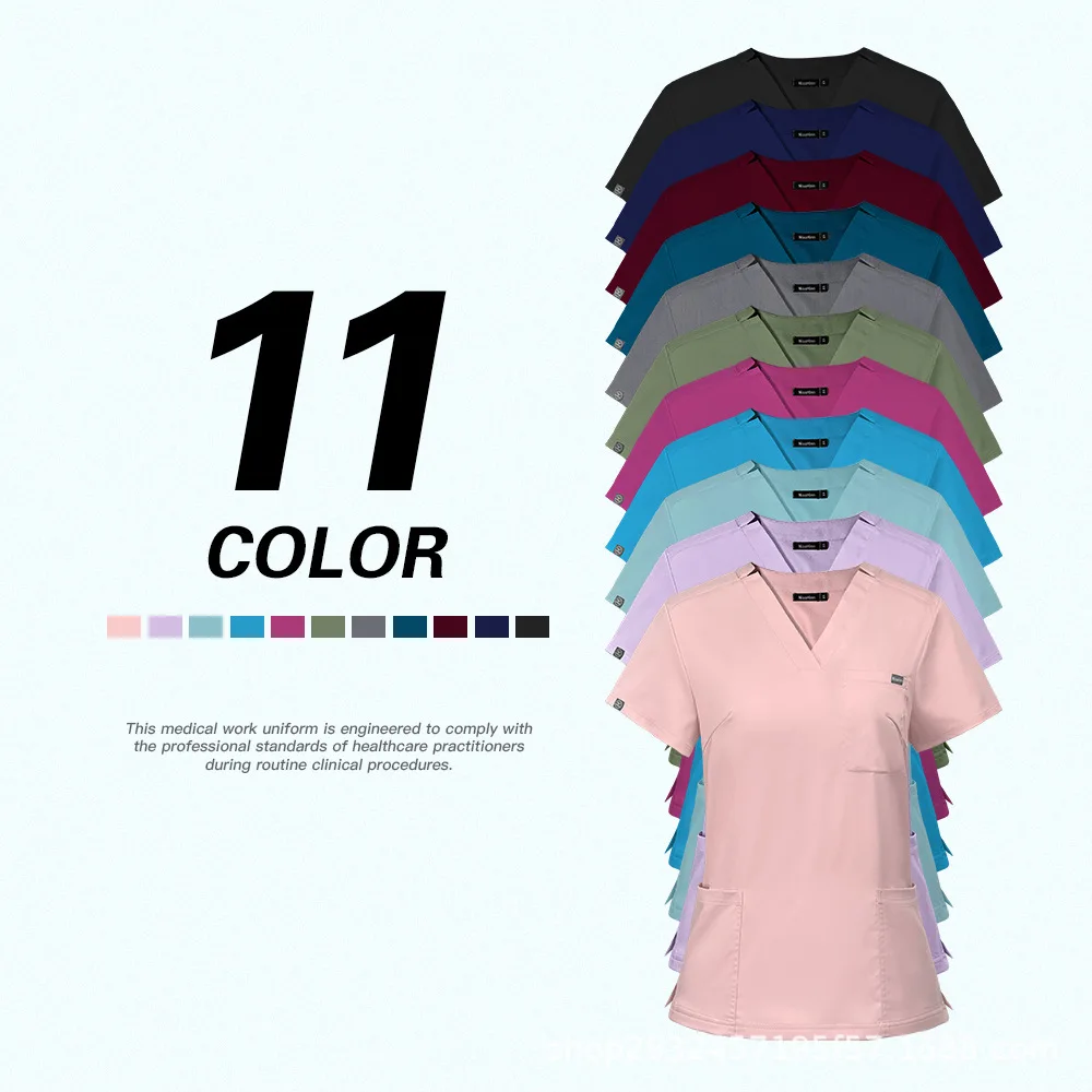 solid-color-medical-work-clothes-set-nurse-physician-work-clothes-beauty-salon-pet-hospital-professional-work-clothes