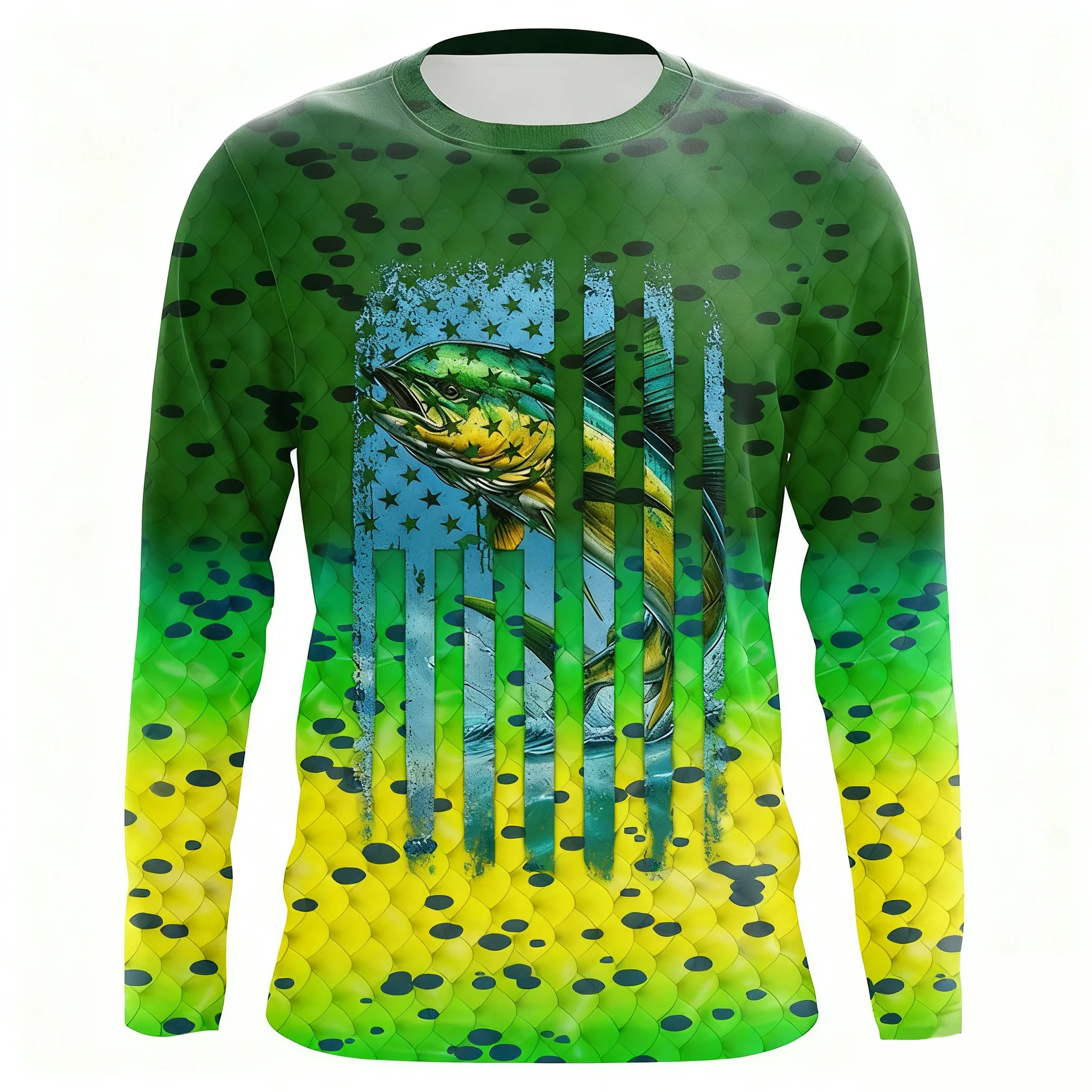 قميص صيد سمك السلمون القبيح المضحك لعيد الميلاد من Merry Fishmas بأكمام طويلة ورقبة مستديرة مع طباعة كاجوال، قابل للتنفس، qui