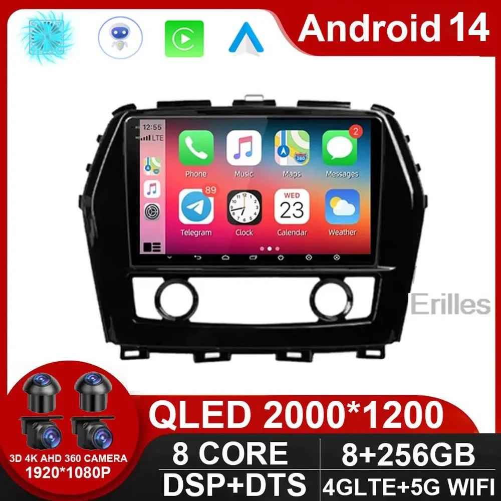 

Android 14 For Nissan Maxima A36 2015 - 2020 Car Player Auto Radio GPS Video Navigation WiFi Screen Dash Cam No 2din DVD QLED 5G