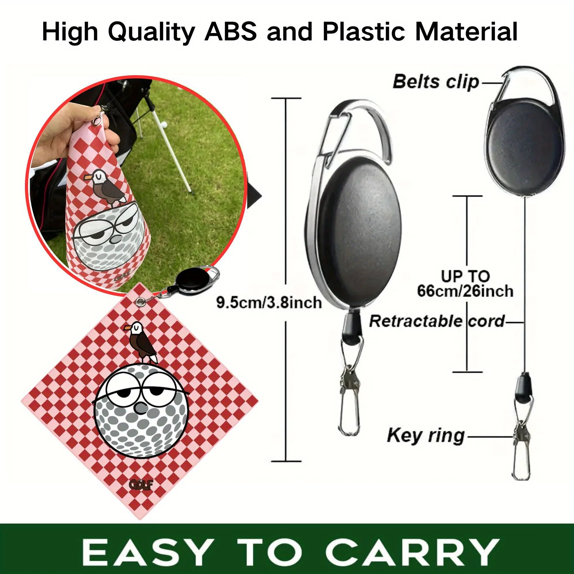 2 التهم مناشف الغولف الجديدة عالية الجودة المألوف ومزدوجة الوجهين طباعة تلسكوبي هوك التجفيف السريع سوبر ماصة لينة سريعة