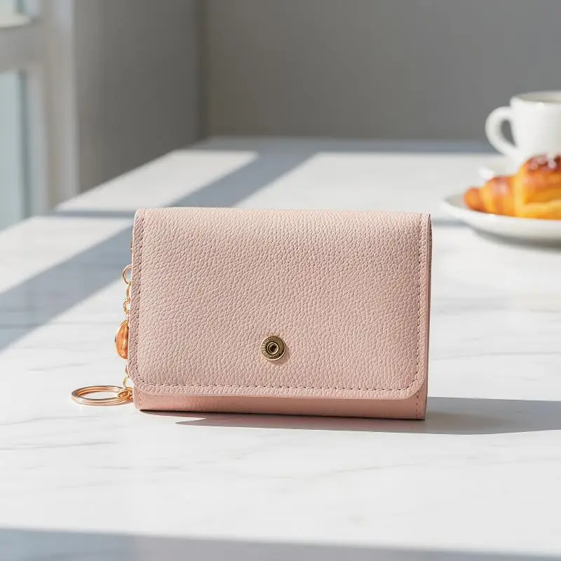 Stylish Women's Coin Storage Solution Korean Style Zipper Trifold Wallet for Everyday Fashion