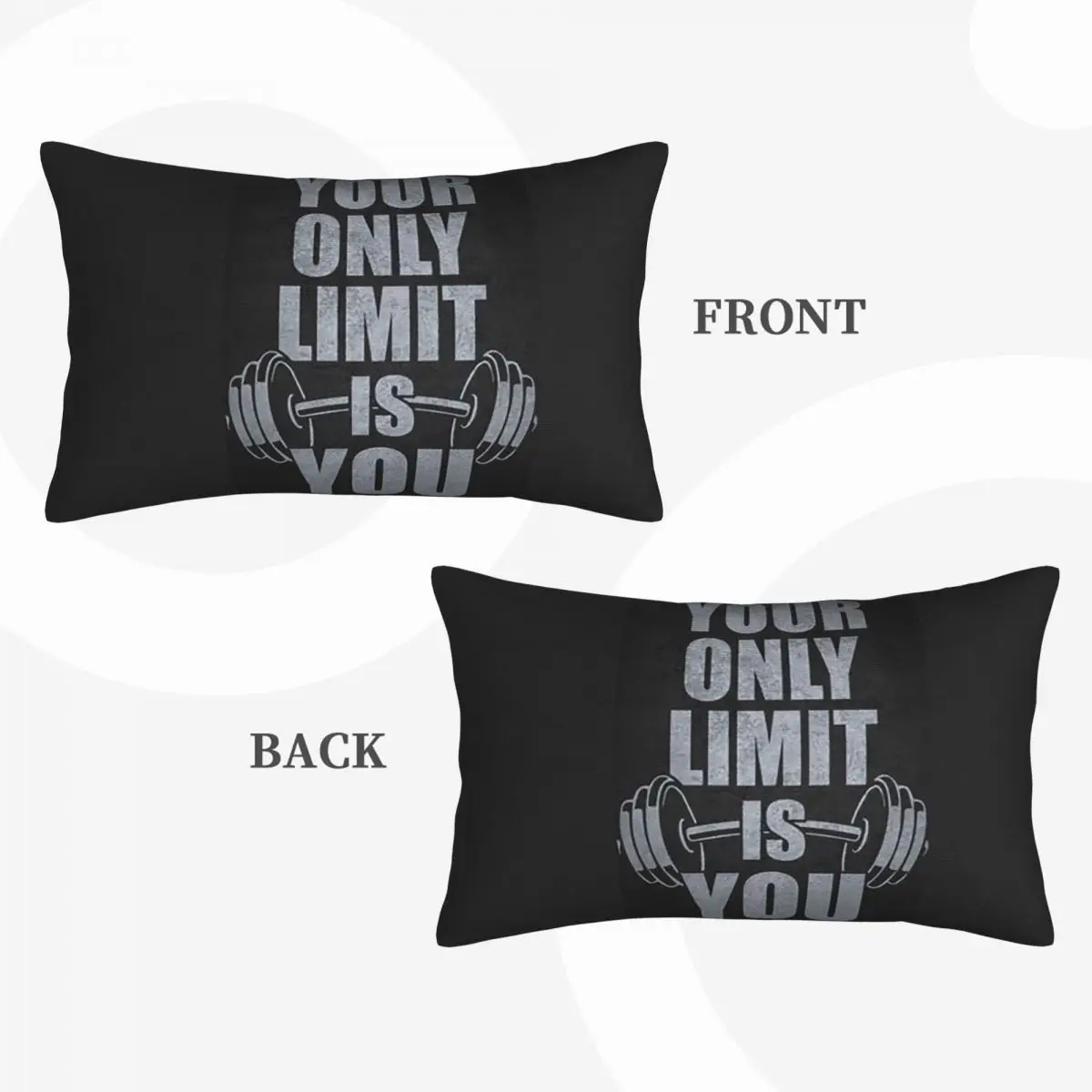 Gym Sport Bodybuilding Workout Motivational Quote Rectangle Pillowcase Cushion Cover Decor Bedroom Bed Home Comfort Throw Pillow