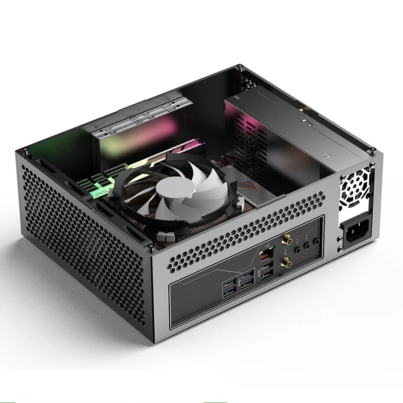 Aluminum Alloy Mini ITX Chassis, A24-V3 Core Display, 1U Power Supply, 4L, A24-V3