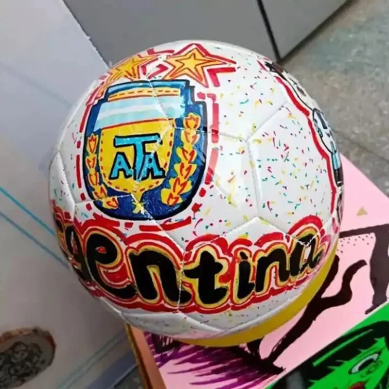 حجم 3/4/5 كرة القدم للأطفال DIY تلوين رسمت كرة القدم الأبيض قابلة للإعلان في الهواء الطلق تدريب كرة القدم مباراة الأولاد هدية #3