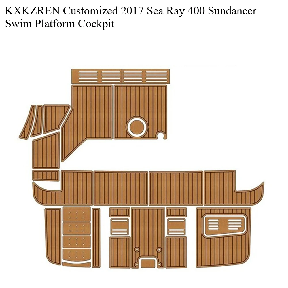 KXKZREN Customized 2017 Sea Ray 400 Sundancer Swim Platform Cockpit Seadeck Mat EVA Boat Floor Pad Non-slip Yacht Decking Sheet
