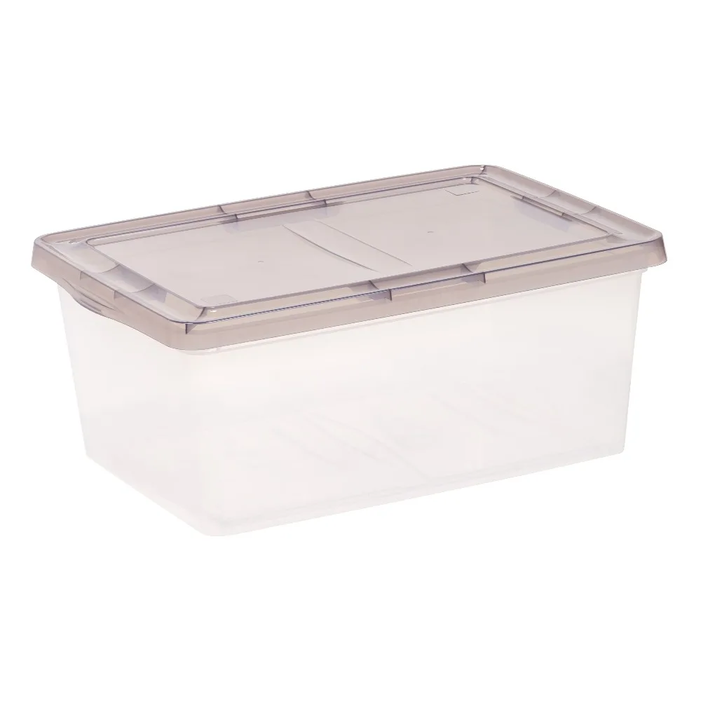 IRIS 17 Qt. Plastic Storage Bin with Lid, Stackable Storage Container, Tote, Clear