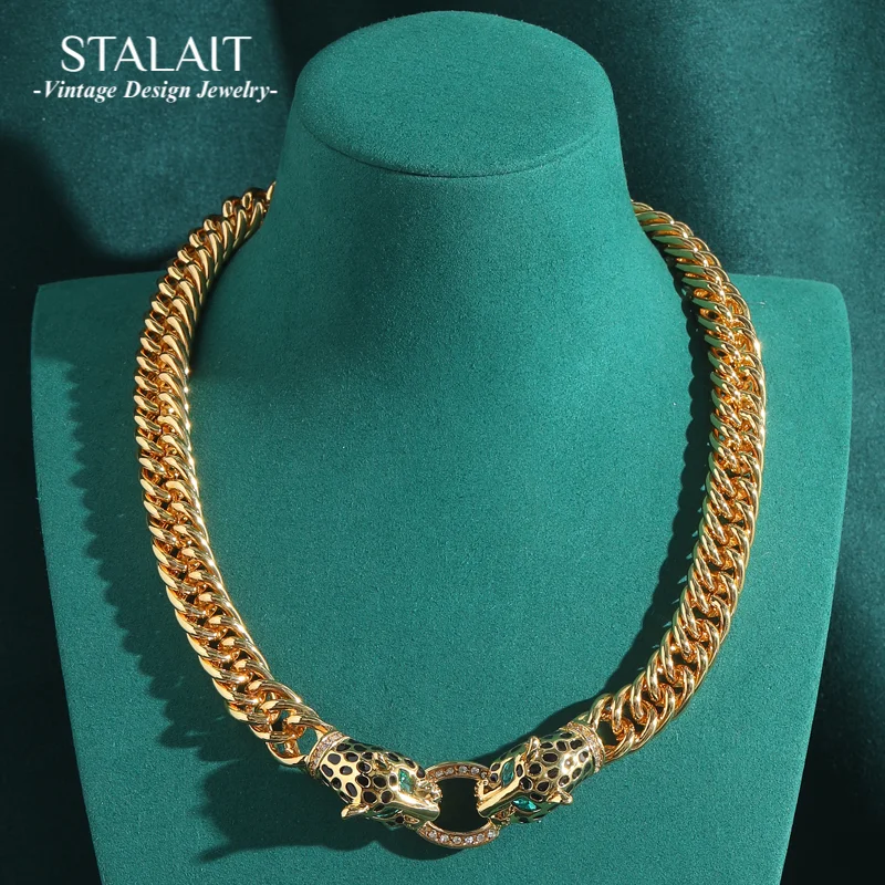 

Роскошные дизайнерские ювелирные изделия, ожерелье-цепочка с головой леопарда, женское золотого цвета, винтажные африканские аксессуары, изготовление модных вечеринок 2025 года