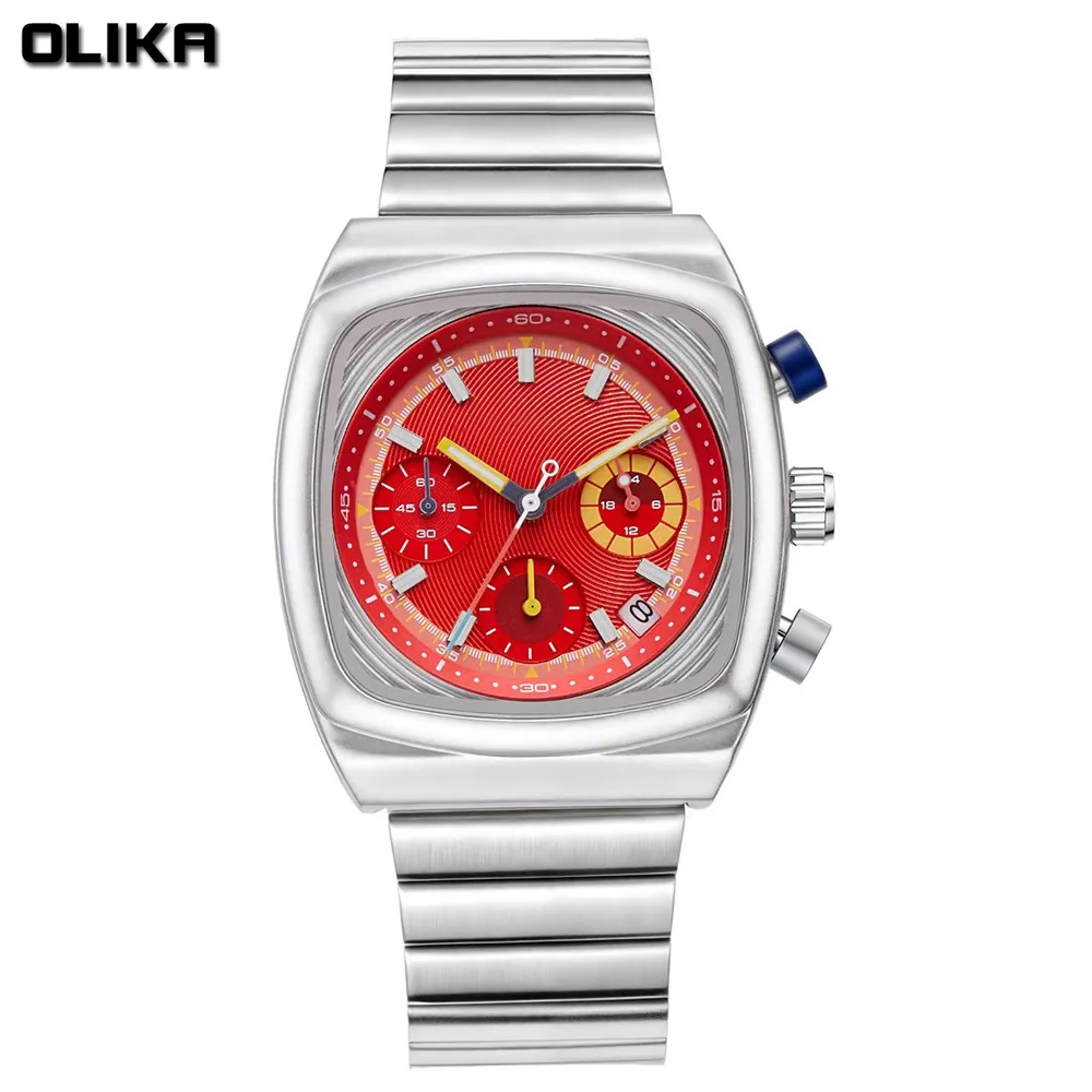 Six-hand Chronograph Steel Belt Watch Men's Multi-function Calendar Waterproof Luminous Couple Quartz Watch 2026