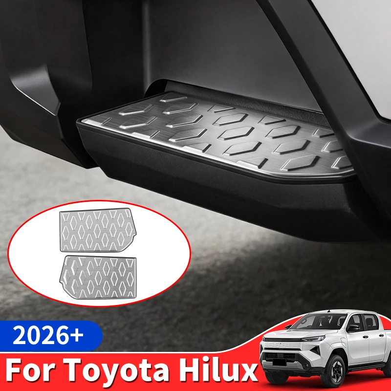 For 2026 Toyota Hilux Rear Tailgate Side Kick Plate Anti-dirty Protection Guard Car Exterior Modification Decoration Accessories