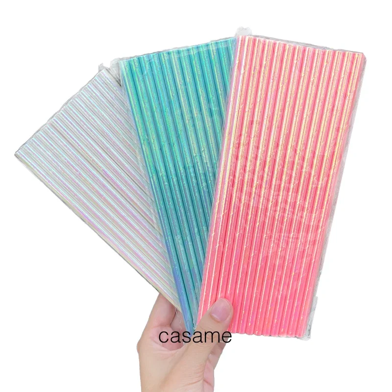 100 sztuk kolorów w paski Polka Dot papierowe słomki do picia kolorowe papierowe słomki strona dekoracji materiały urodzinowe