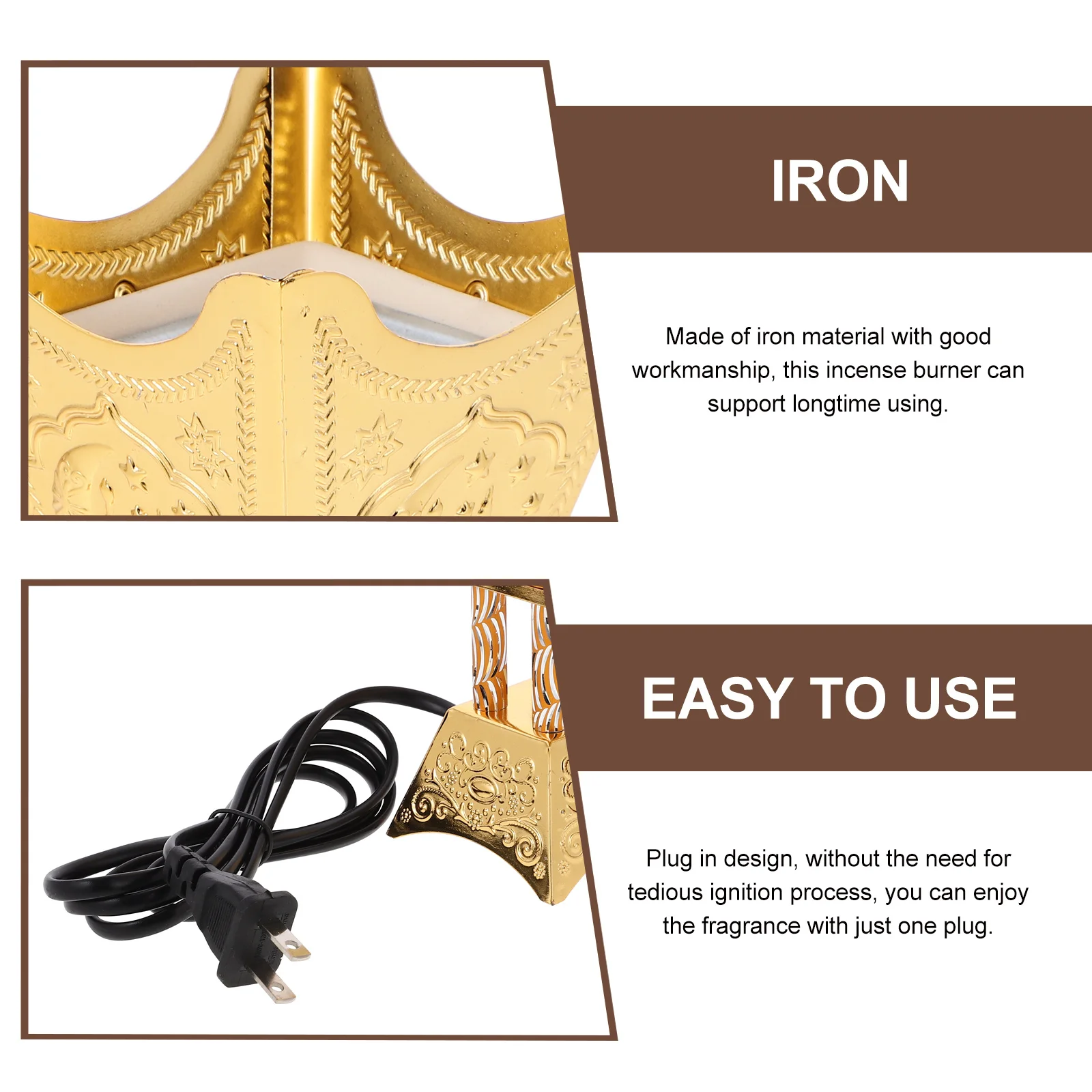 

Electric Incense Burner Iron Craft Arab Style Compact Aroma Burner For Home Decor Office Use Desktop Plug In Us Plug