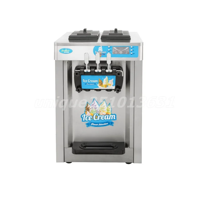 Automatic Desktop 3 Flavors Sweet Cone Maker Electric 20l Soft Ice Cream Machine Three-Head Frozen Yogurt Ice Cream Machine