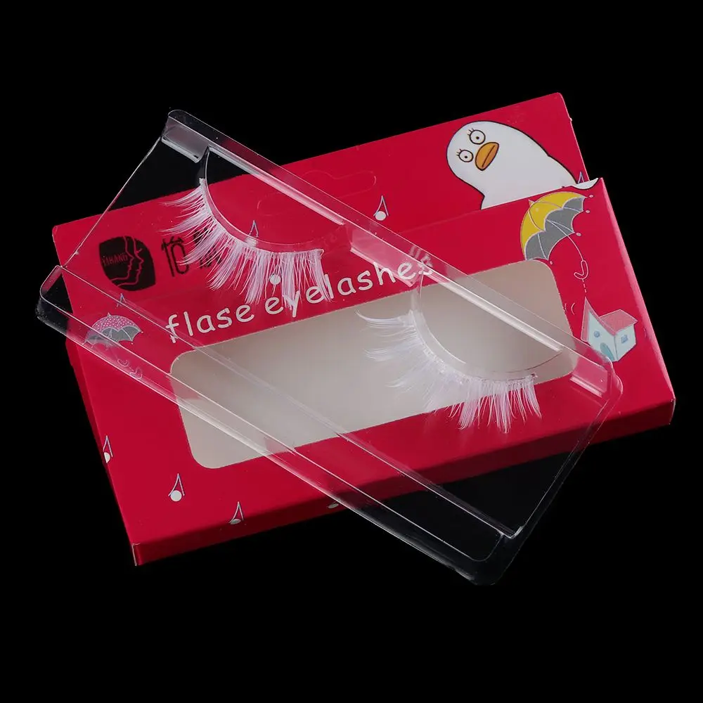 Vrouwenmode Lange Kruis Valse Wimpers Wimpers Extensie Natuurlijke Lange Dikke Kruis Witte Schoonheid Oog Make-Up Cosplay Tools