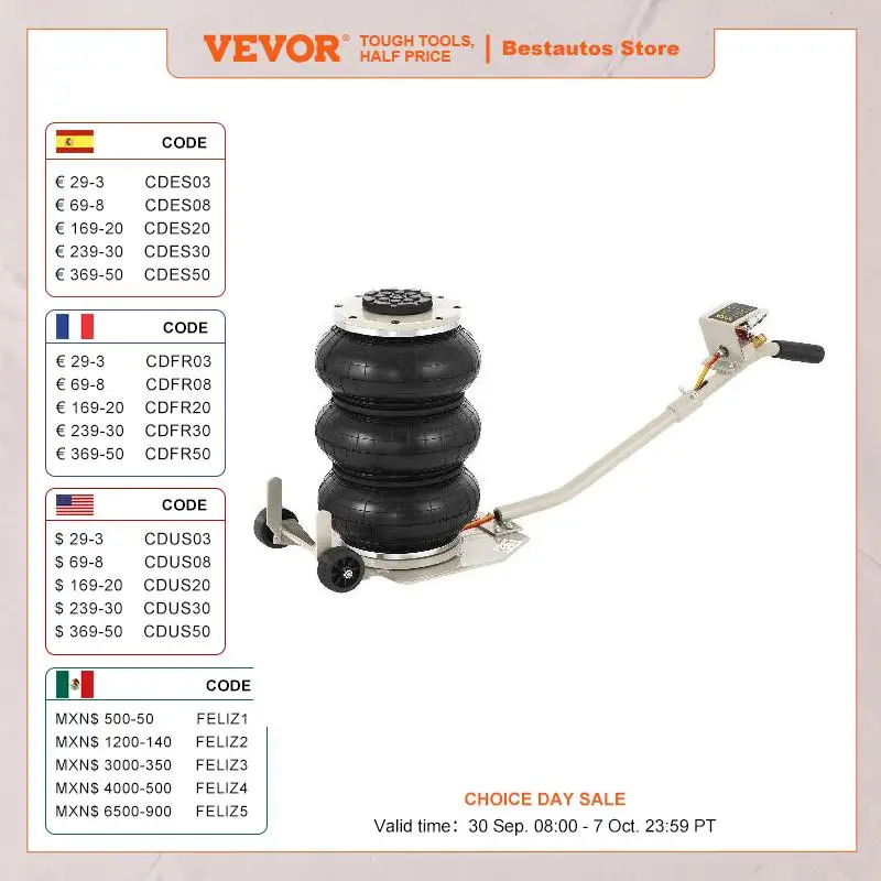 

VEVOR Пневматический автомобильный домкрат 3/5 тонн тройной мешок воздушный домкрат для автомобиля грузовик внедорожник длинная ручка подъемник с колесами авто ремонт инструмент