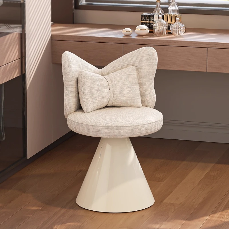 Modern Exquisite Dressing Chair Bow Makeup Stool Bedroom Home Comfort Living Room Furniture Backrest Sofa Rotating Bench