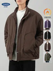 DUKEEN Men's Winter Jacket 2023 New Fashion Ticken Warm Waterproof Windproof Outerwear Casual Stand Outdoor Hiking Coat for Men