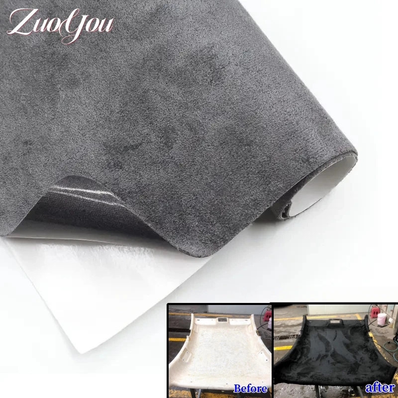 

Self Adhesive Suede Fabric Faux Suede Leather for Car Interior Upholstery Trim Self-Adhesive Suede Wrap Roll Film Craft Decor