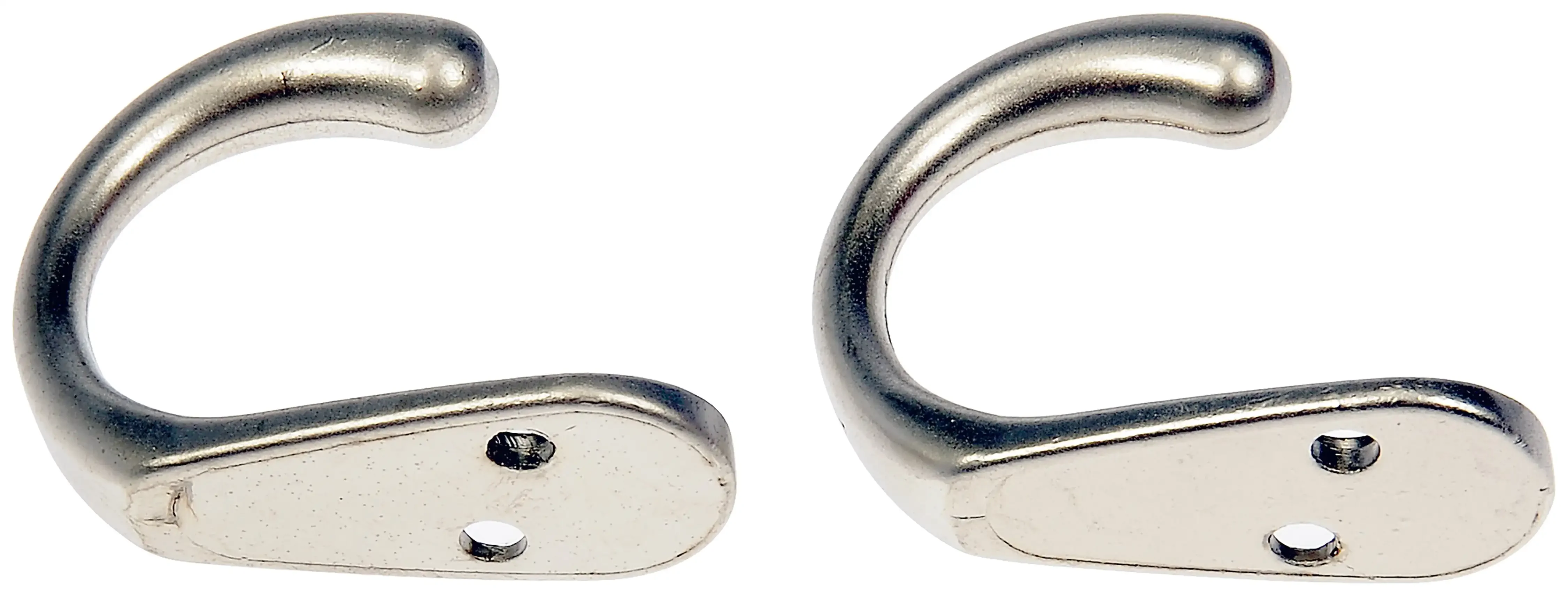 

Single Satin Nickel Hooks, 2 Pack, Mounting Hardware Included, 10 lb Working Limit