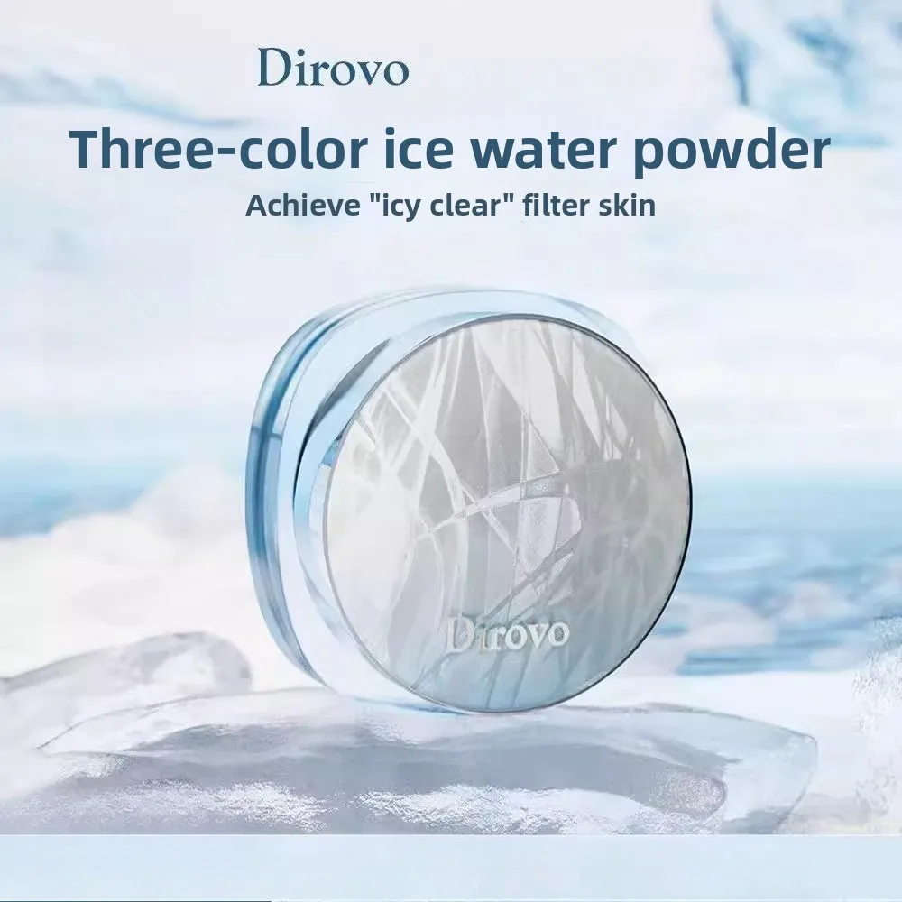 Dirovo 3Color Glacier Water Loose Powder Oil Control Makeup Setting Waterproof Invisible Pore Brighten Long-lasting Face Makeup