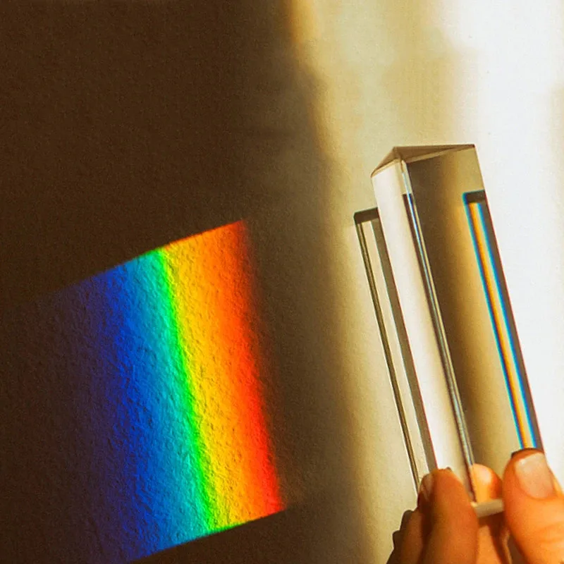 التصوير الفوتوغرافي الثلاثي بريزم 25x25x80 مللي متر قوس قزح كريستال زجاج تأثيرات تصفية لتطوير الاستوديو