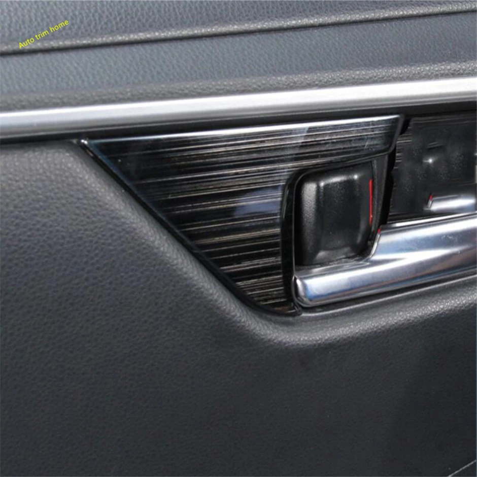 

9 Pcs Black Gear Shifter / Glove Storage Box / Door Handle Bowl / Foot Rest Cover Trim For TOYOTA RAV4 RAV 4 XA50 2019 - 2024