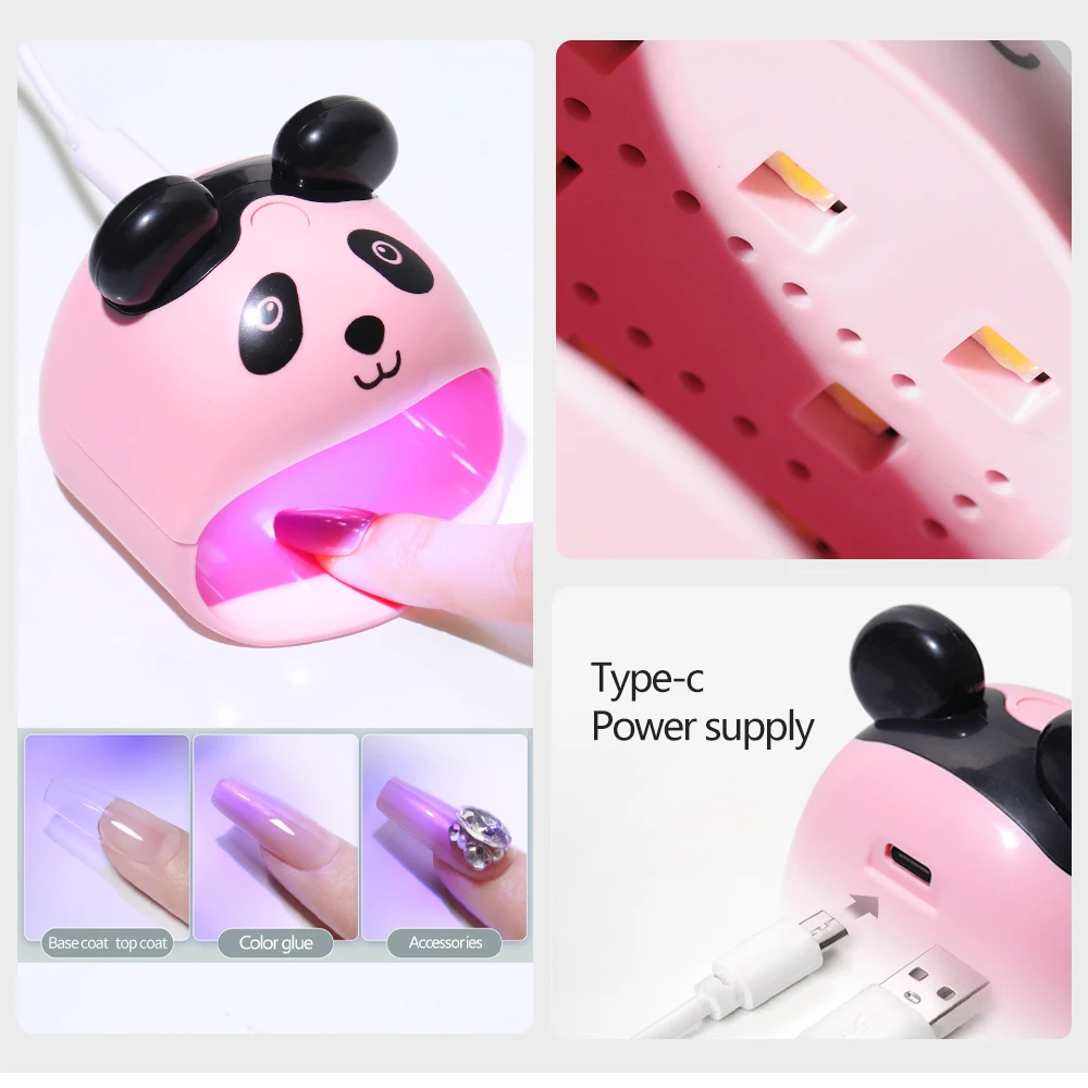 HALAIMAN Animal Nail Lamp Single Finger Phototherapy Machine Nail Dryer Manicure Tools Nails Art UV Gel Polish Drying USB Lamp