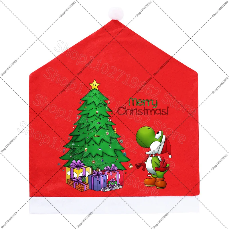 سوبر ماريو بروس عيد الميلاد كرسي يغطي الأميرة الخوخ لويجي 2026 السنة الجديدة عشاء حفلة ديكور المنزل عيد الميلاد غرفة المعيشة زينة