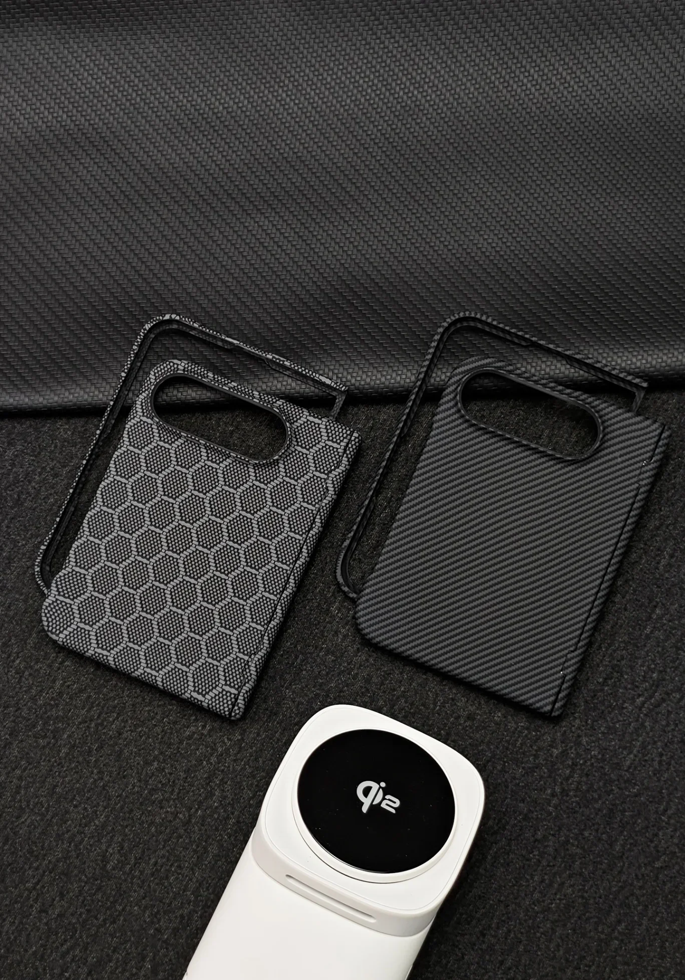 Business Kevlar-Faser 600D Slim-Design Magnetische Handyhülle für iPhone Duo Stoßfeste Hartschale mit Kabelloser Ladefunktion für iPhone Ultra – Detail 4
