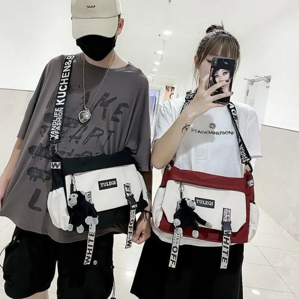 Men Fashion Large Capacity Shoulder Bag Casual Student's Crossbody Backpack Nylon Shoulder Bag Large Capacity Crossbody Bags