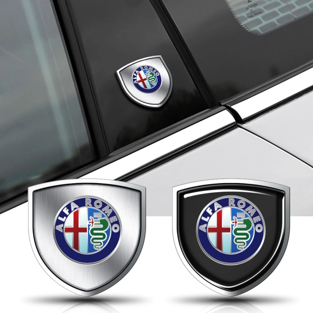 3D Car metal badge sticker Markings Decorative Body shield sticker accessories For Alfa Romeo Giulia 159 156 MITO Stelvio 147