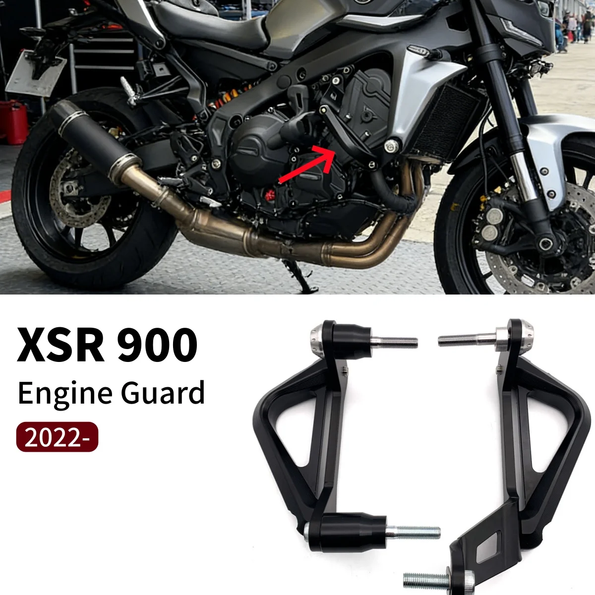 

Защита от падений для мотоцикла Yamaha XSR900 XSR 900 XSR-900 2022 2023: слайдер рамы, защита обтекателя, защита двигателя, краш-пады