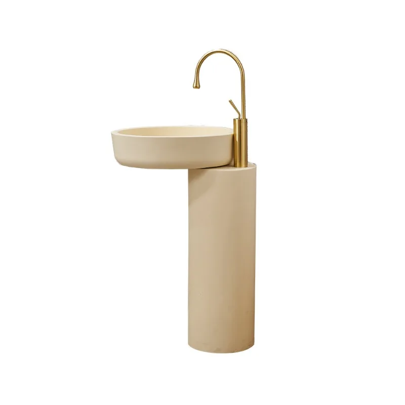 

Personalized art basin, column basin, integrated floor-standing luxury stone B&B hotel sink, clubhouse high-end washbasin