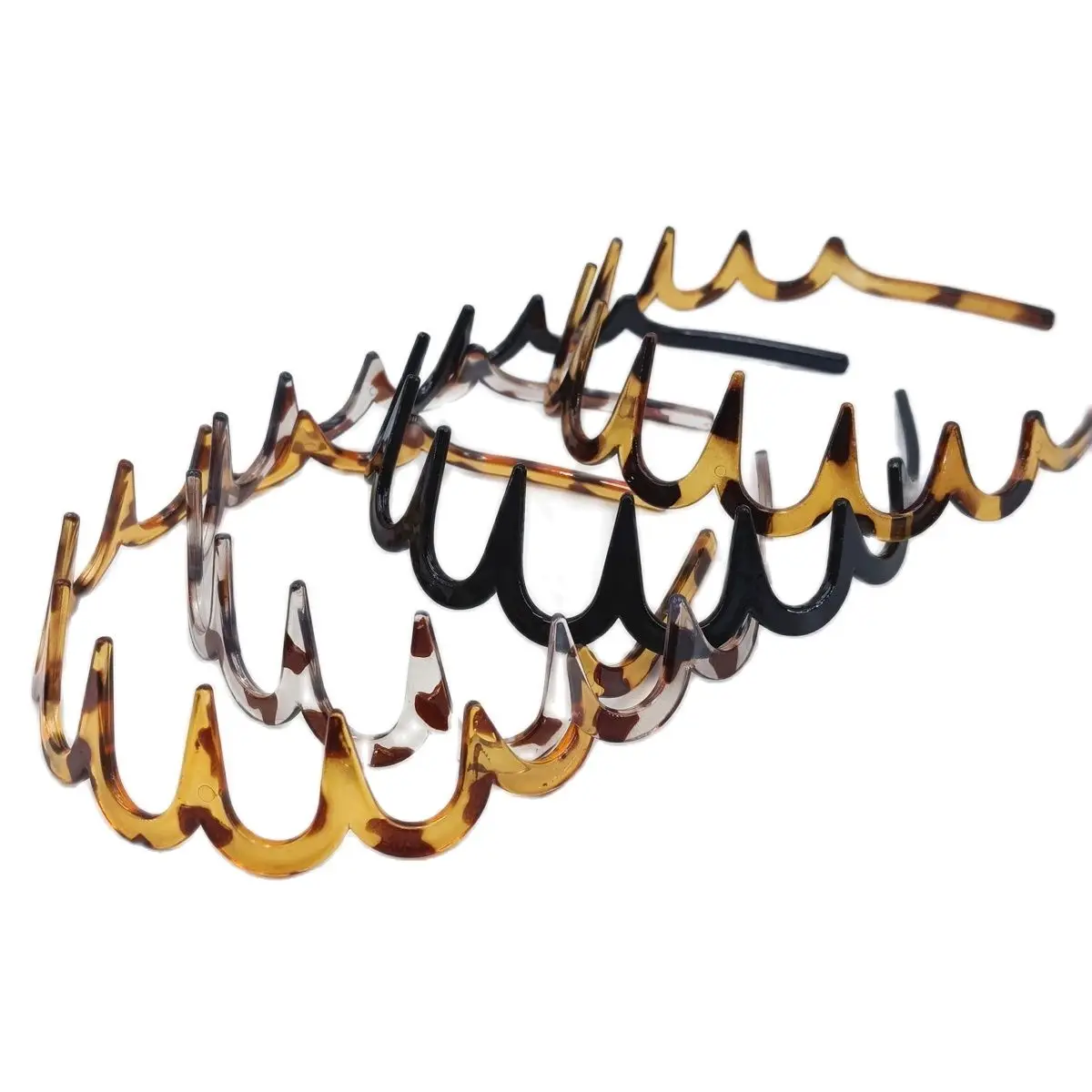 Mode vague bandeaux pour femmes couleur rétro écaille de tortue denté antidérapant bandes de cheveux fille visage bandeaux cheveux accessoires