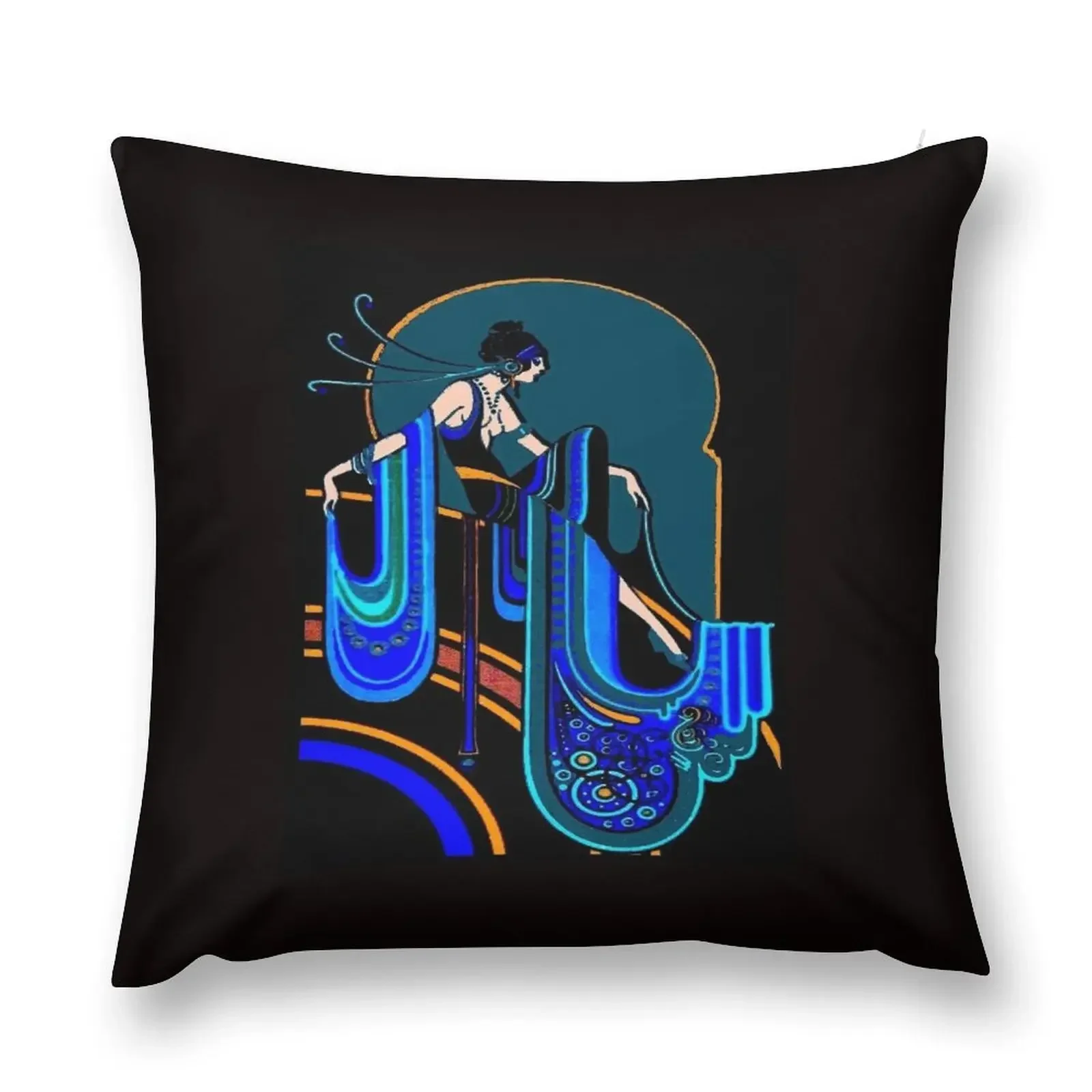 

FLAPPER : Vintage 1920 Art Deco Beautiful Print Throw Pillow Christmas Pillowcase Cushion Covers For Living Room pillow