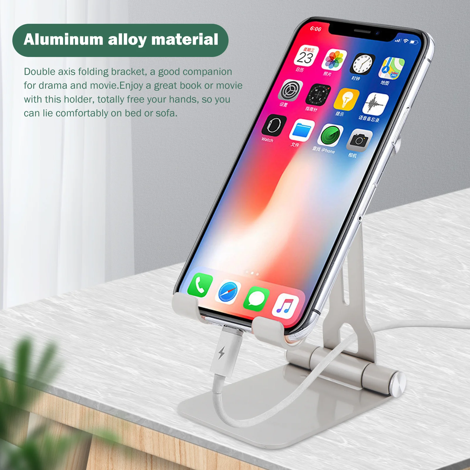 

Folding Phone Holder Desktop Stand For Cellphone Tablet Multifunction Mount Adjustable Sturdy Portable Support Live Streaming