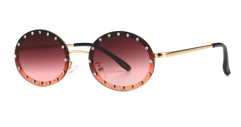 46127 Luxus-Sonnenbrille mit Diamantrahmen, Damenmode, kleine Größe, ovaler Sonnenschutz, Vintage-Schutz, UV400 – Detail 18