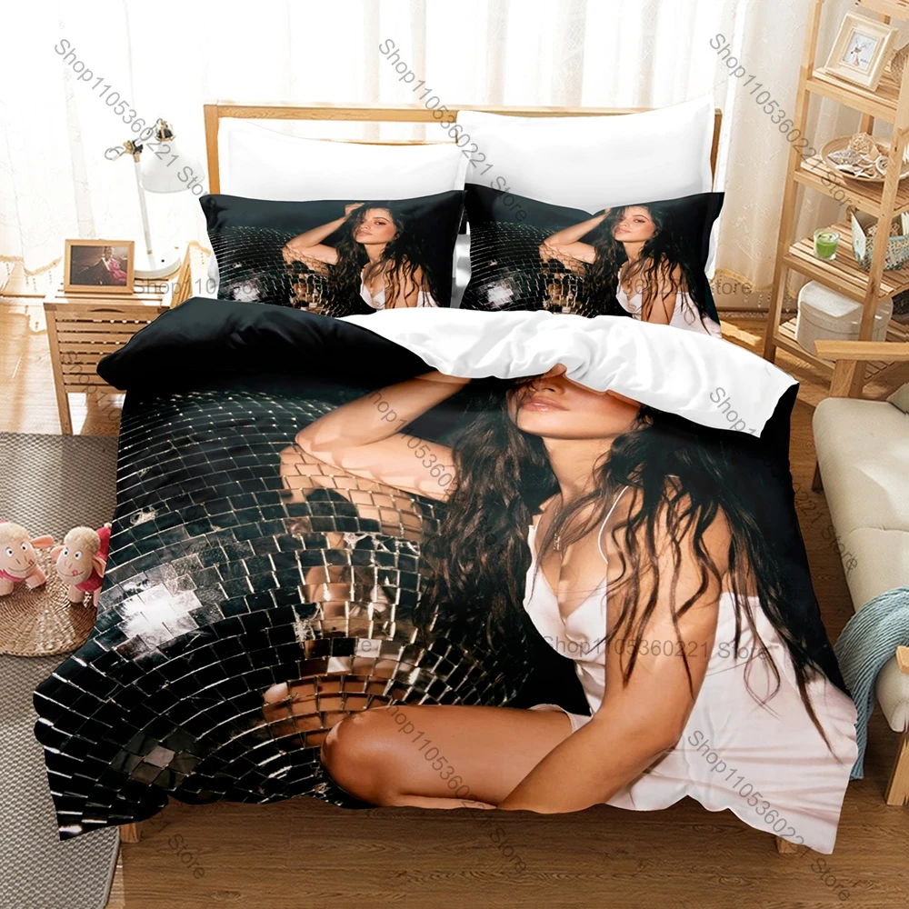 Camila Cabello Latin Pop Star 3PCS Bedding Set Duvet Cover + 2 Pillowcases Microfiber Singer Printed Bed Linens Home Decor