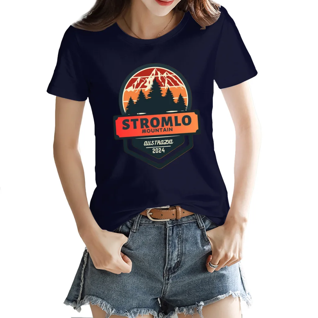 

Stromlo mountain Hike - Australia top peaks Women's Printed T-Shirt, Round Neck Short Sleeve, Casual Fun, Cute, Summer