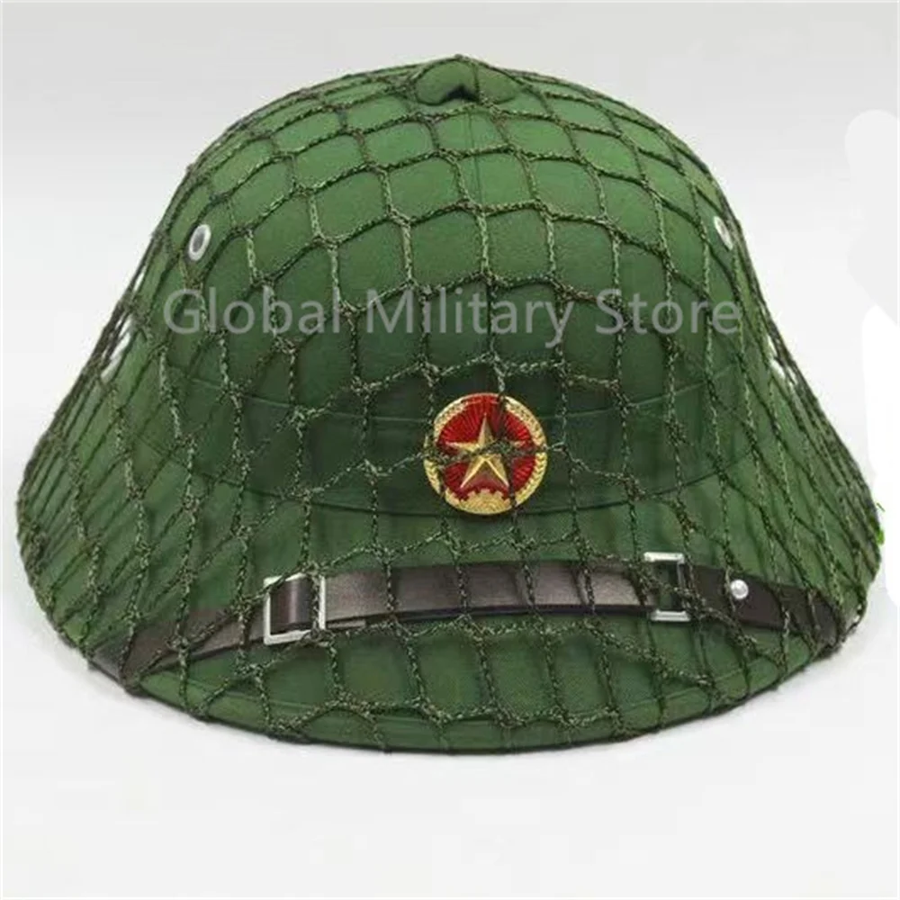 Mũ Cói Vietnam Army Combat Helmet Tactical Camouflage Hat Jungle Cap with Net All Green Cool Helmet