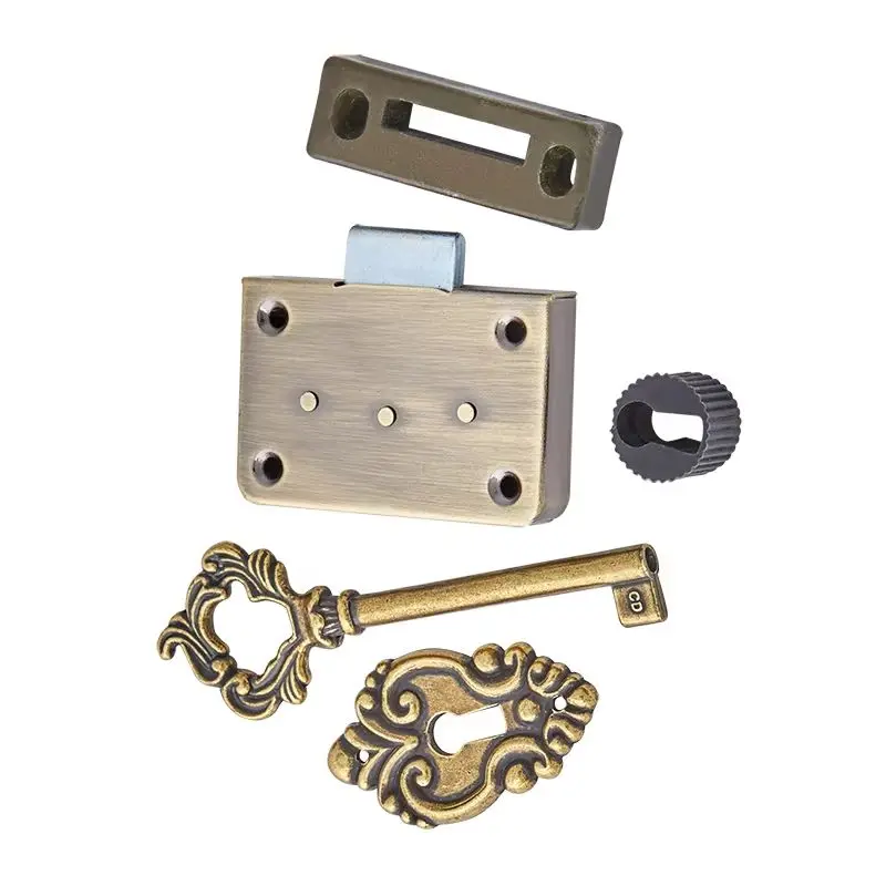 

Классический 1 комплект, европейский антикварный металлический замок для ящика, шкафа, картотеки, замок, деревянный корпус, замки для подарочной коробки + ключи