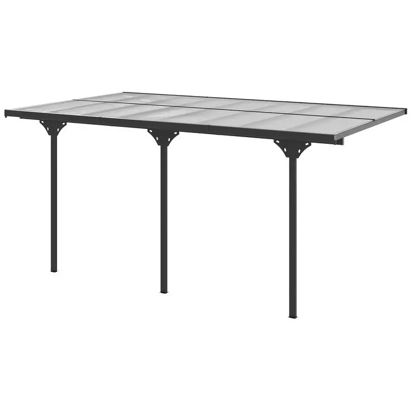 

Outsunny 16.5' x 10' Outdoor Polycarbonate Pergola, Transparent UV Blocking Awning, Hardtop Deck Gazebo, Aluminum, Gray