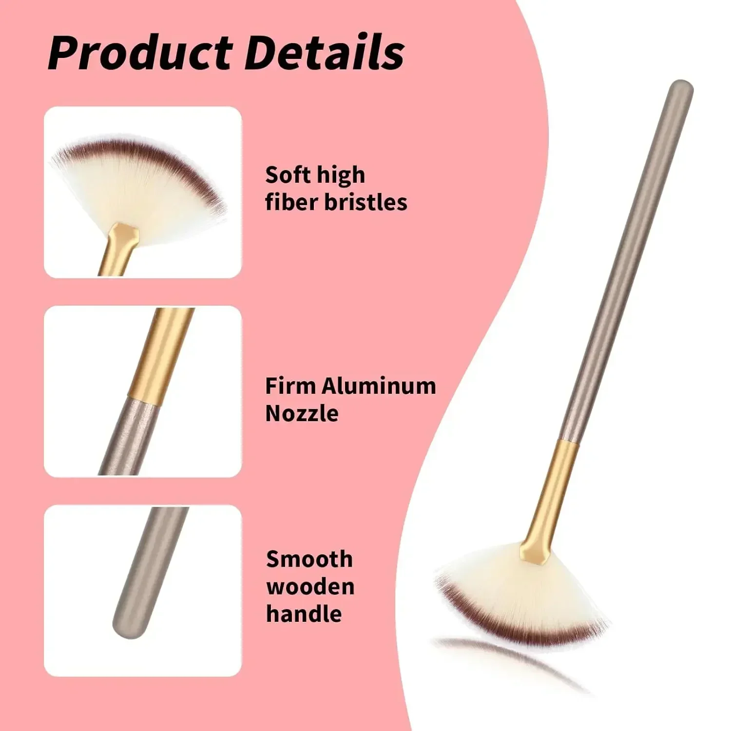 1 Pieces Fan Brushes for Facials Slim Soft Face Mask Brush Applicator for Glycolic Acid Peel Mask Esthetician Face Makeup Brush