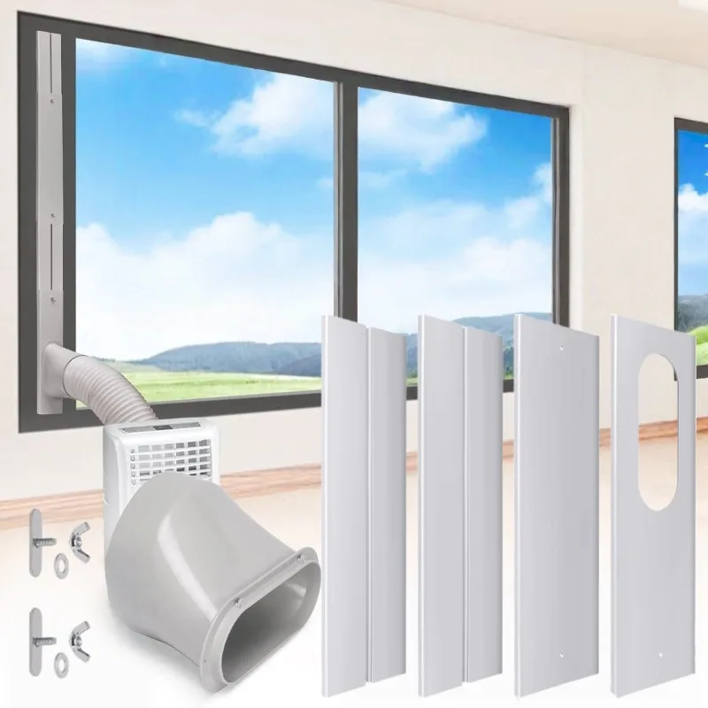 Air Conditioner Window Seal Kit Adjustable Vent Panel for Vertical/Horizontal Sliding Window 5.9in Exhaust Hose AC Accessories