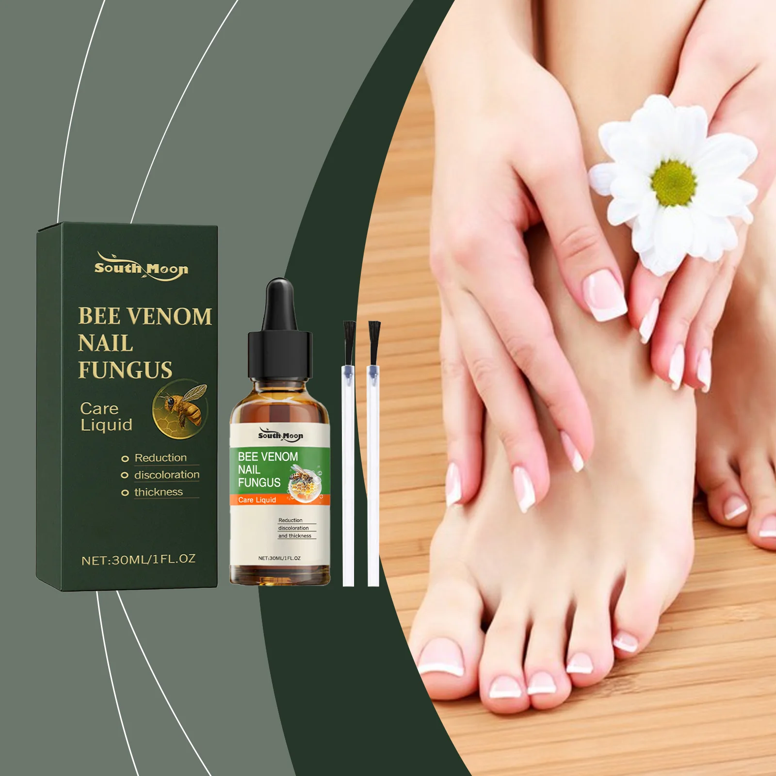 South Moon Nail Care Lotion  Onychomycosis Repair Solution Nourishes and Smooths the Nails of Hands and Feet.