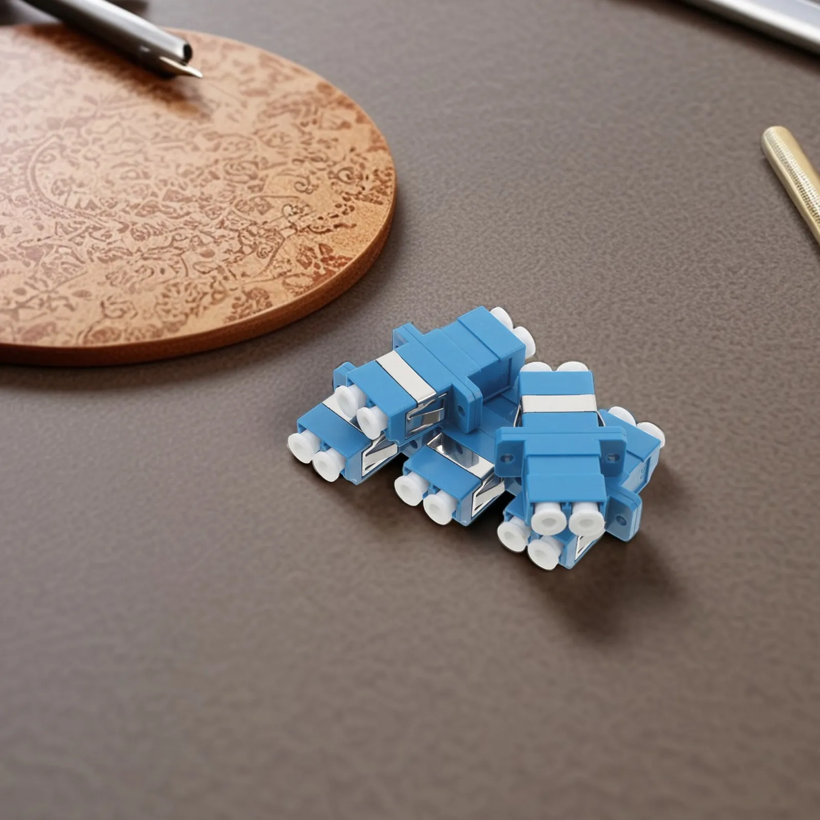 5Pcs Lc Fiber Adapter Flange Coupler Split Design Stable Connection for Networking Fiber Cable Connector Patch Cord